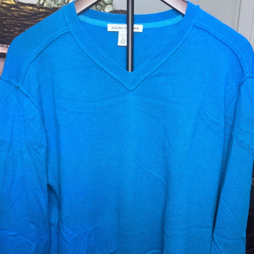 Autumn Cashmere Men's V-Neck Sweater in Teal